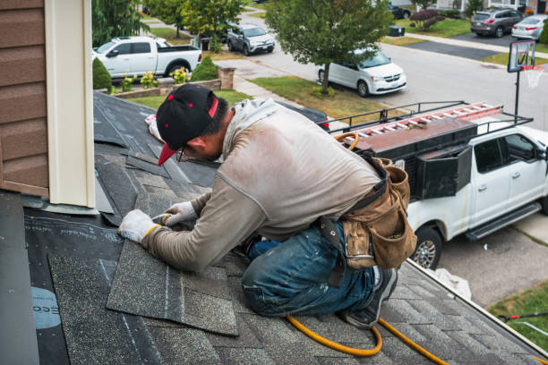 Professional Storm Damage Roof Repair technician working in DeKalb, IL
